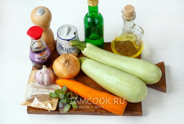 Ингредиенты для кабачков по-корейски быстрого приготовления