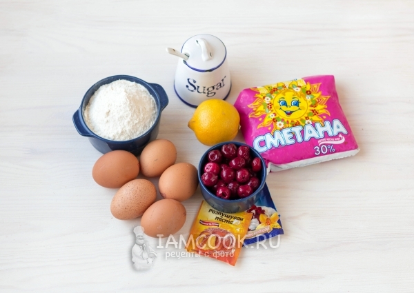 Ингредиенты для бисквитного торта со сметанным кремом