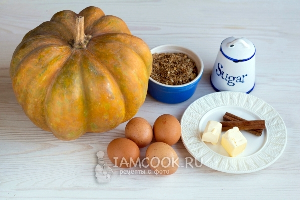 Ингредиенты для пудинга из тыквы
