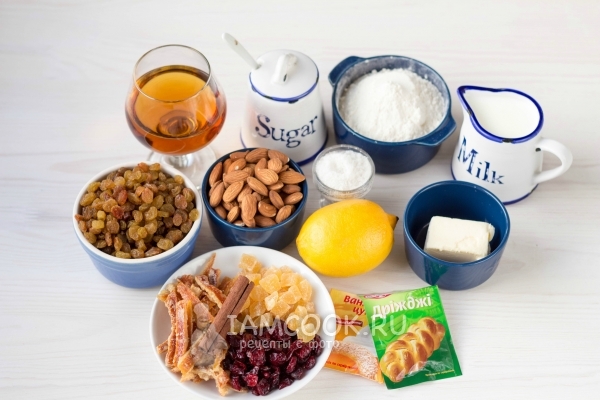 Ингредиенты для дрезденского рождественского штоллена