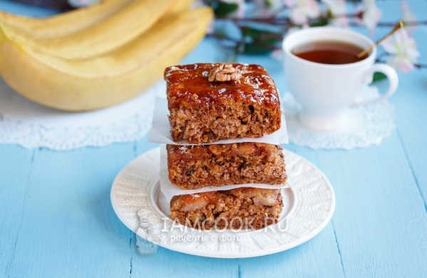 Рецепт постного бананового пирога