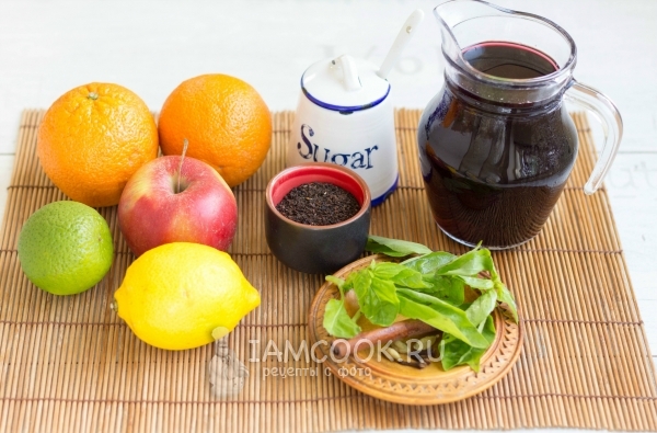 Ингредиенты для безалкогольной сангрии в домашних условиях