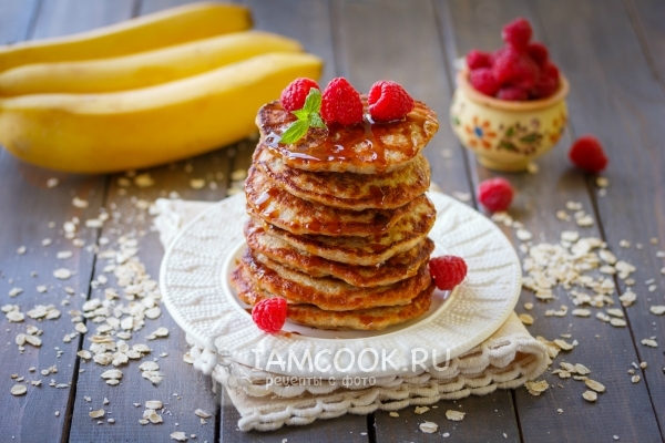 Фото оладий из бананов и яиц с овсяной мукой