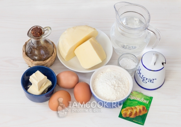 Ингредиенты для хачапури по-аджарски «Лодочка»