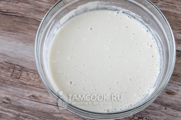 Размешать опару