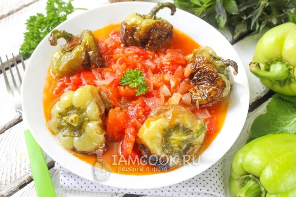 Рецепт жареного болгарского перца с подливой
