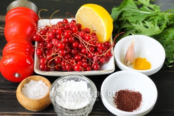 Ингредиенты для соуса из красной смородины к мясу