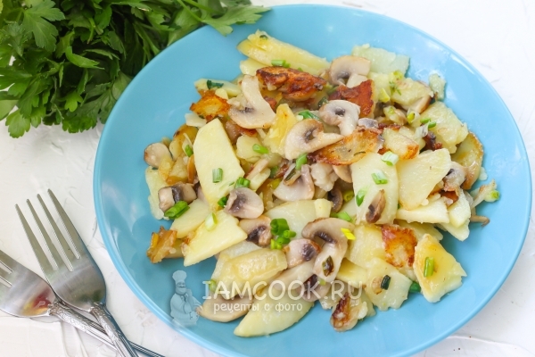 Рецепт жареных грибов с картошкой на сковороде