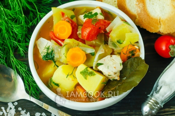 Фото тушеной картошки с курицей в кастрюле