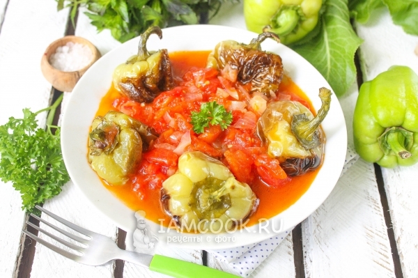Фото жареного болгарского перца с подливой