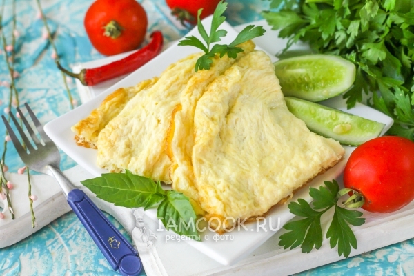 Рецепт воздушного омлета с молоком на сковороде