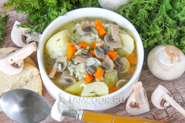 Фото грибного супа с рисом