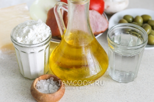 Ингредиенты для классического тонкого теста для тонкой итальянской пиццы