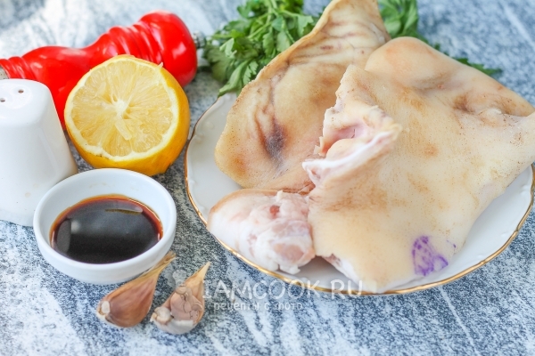 Ингредиенты для свиных ушей по-корейски