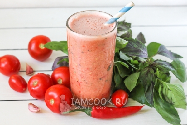 Рецепт томатного фреша с базиликом в блендере