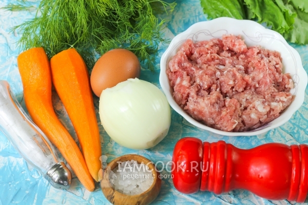 Ингредиенты для детских тефтелей с подливкой