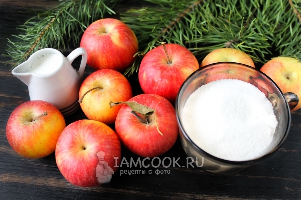 Ингредиенты для яблок в карамели на палочке