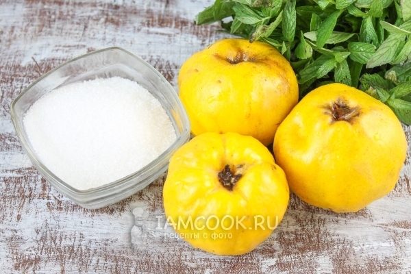 Ингредиенты для компота из айвы на зиму без стерилизации