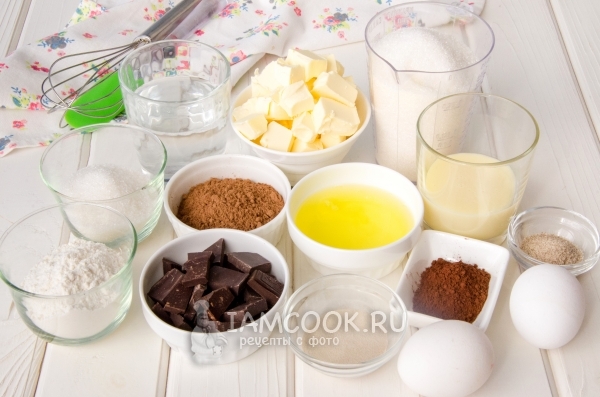 Ингредиенты для торта «Шоколадное Птичье молоко»
