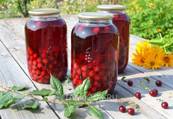 Фото концентрированного компота из вишни на зиму