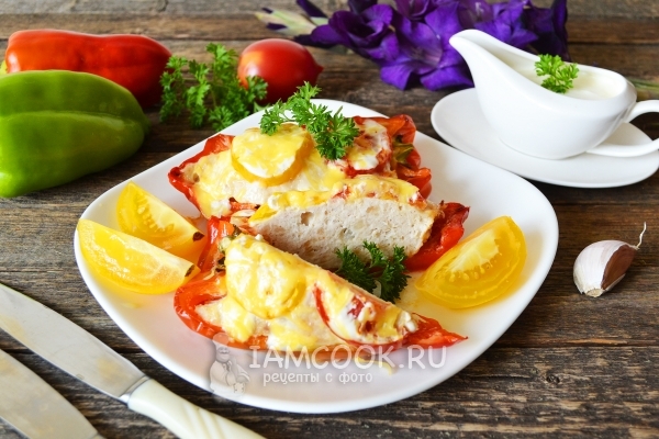 Рецепт перца, фаршированного курицей, в духовке