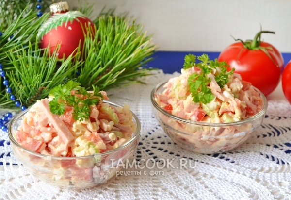 Фото салата «Елена» с ветчиной