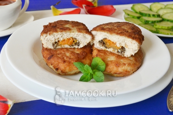 Фото куриных котлет с грибами