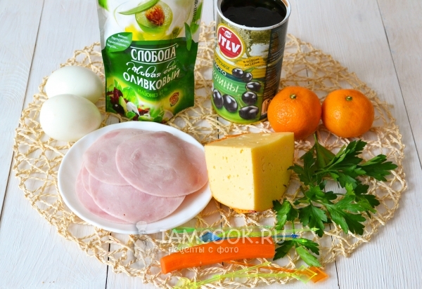 Ингредиенты для новогодних канапе «Цыплята»