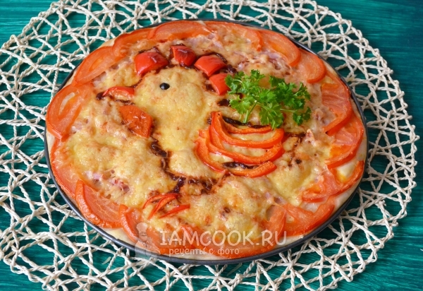 Рецепт новогодней пиццы «Петушок»