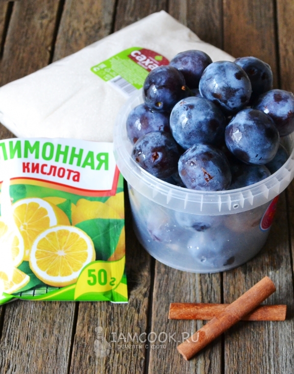 Ингредиенты для сливового джема в мультиварке на зиму