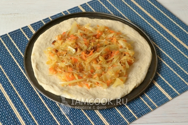 Положить на тесто начинку