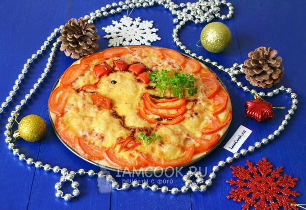 Фото новогодней пиццы «Петушок»