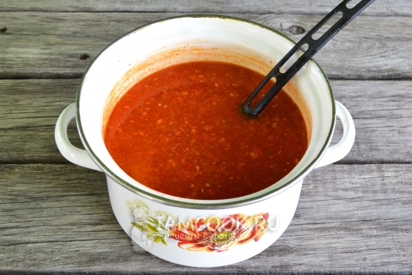 Размешать овощи