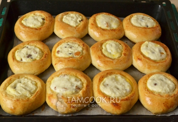 Рецепт ватрушек из дрожжевого теста с творогом