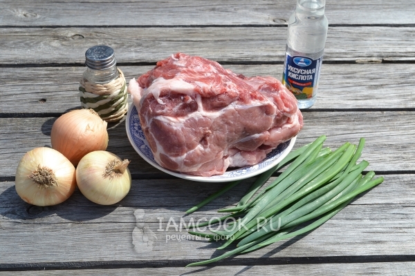 Ингредиенты для советского шашлыка с уксусом и луком