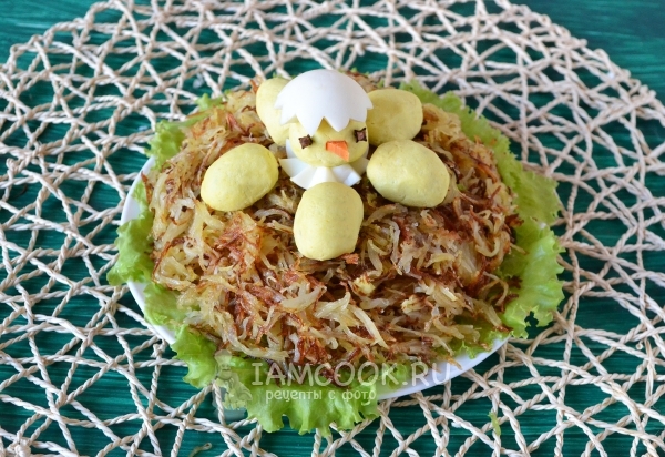 Рецепт новогоднего салата «Гнездо»