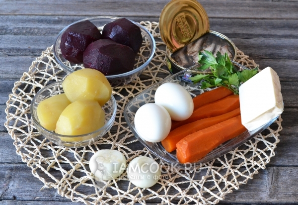 Отварить и почистить продукты