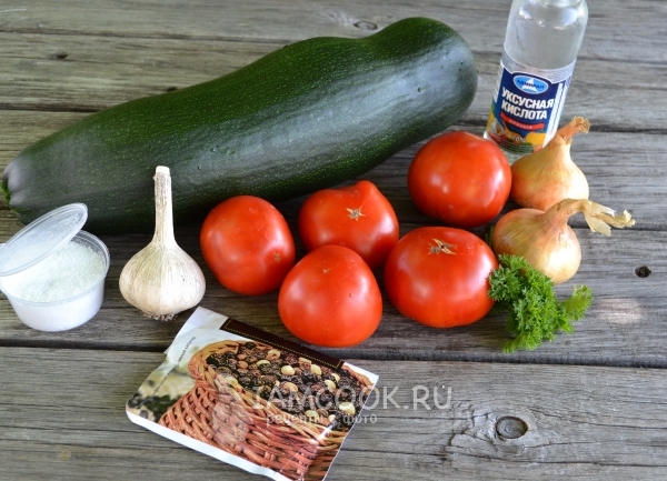Ингредиенты для кетчупа из кабачков на зиму