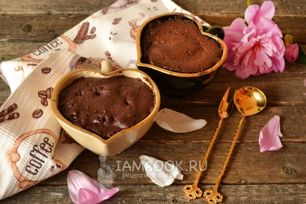 Шоколадный кекс в микроволновке за 3 минуты