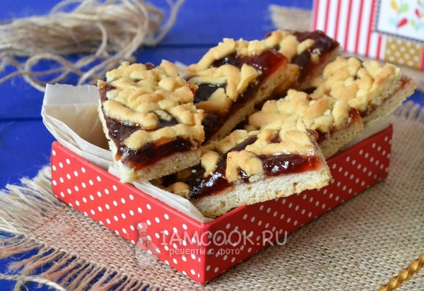 Рецепт печенья с вареньем и тертым тестом сверху