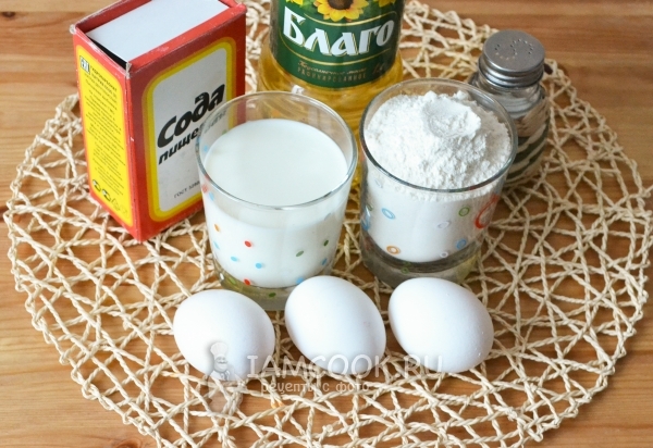 Ингредиенты для блинного торта с творожным кремом
