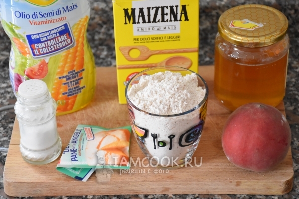 Ингредиенты для галеты с персиками на цельнозерновой муке