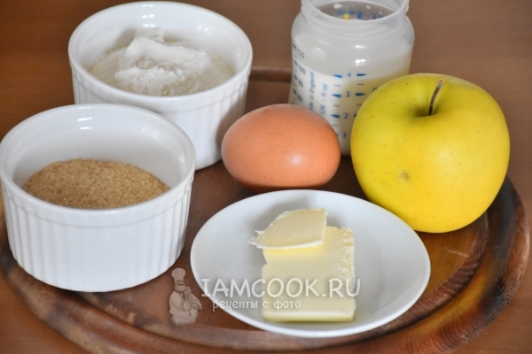 Ингредиенты для яблочного пирога почти без муки