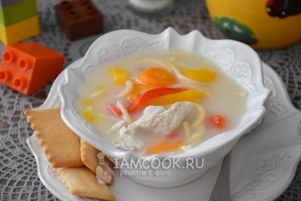 Рецепт сырного супа с курицей и вермишелью