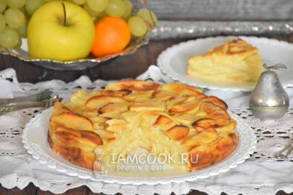 Яблочный пирог почти без муки