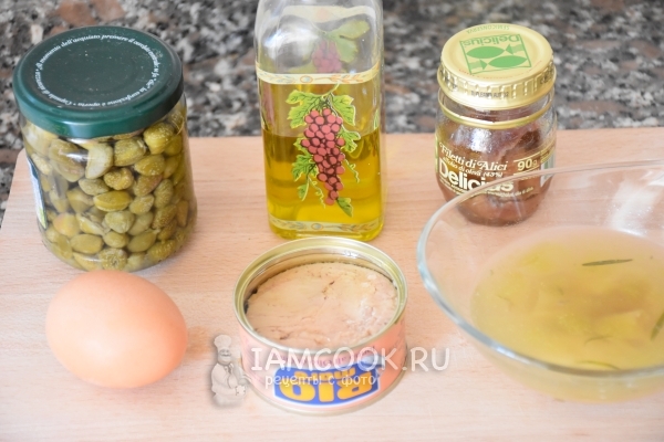 Ингредиенты для соуса из тунца
