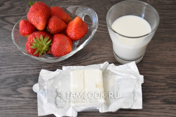 Ингредиенты для смузи «Клубничный чизкейк»