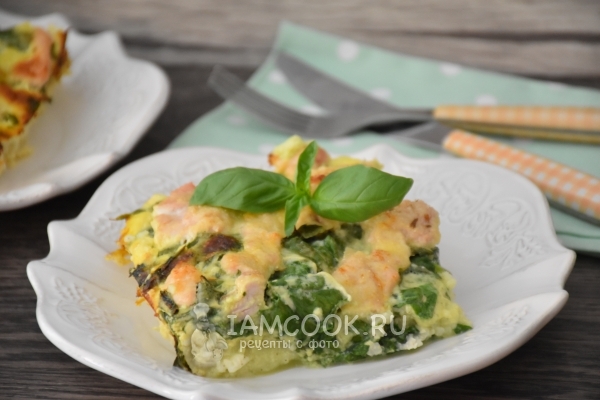 Фото пшенной запеканки с индейкой и шпинатом