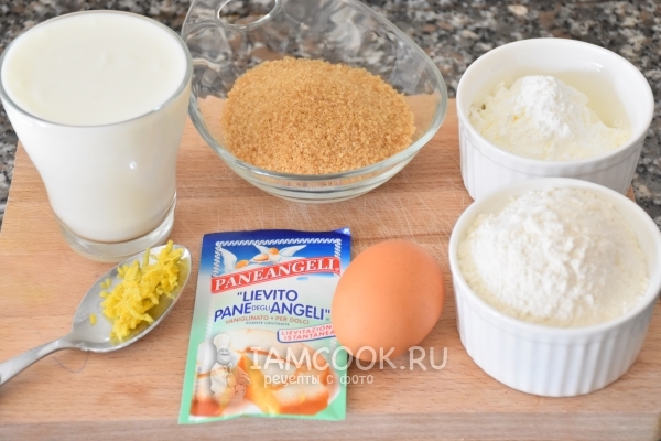 Ингредиенты для кекса на кефире без масла и маргарина