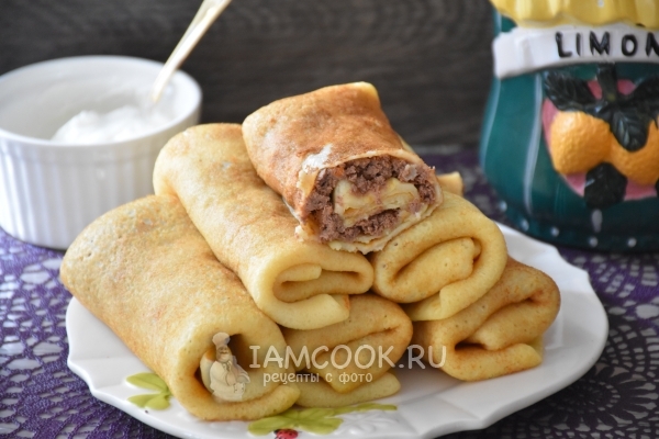 Фото блинов с начинкой из сердца